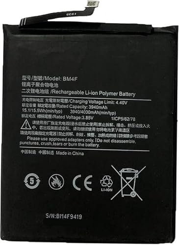 GZXQBHBATT Generic Ersatz BM4F Akku Kompatibel mit Mi A3 CC9E MI9 LITE M1906F9SH M1906F9SI M1904F3BG 1ICP5/62/78 3.85V,3940mAh