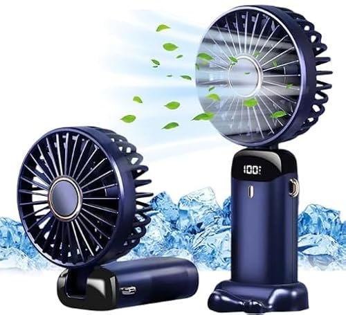 URLMUSP Hand Held Fan(Dark blue)