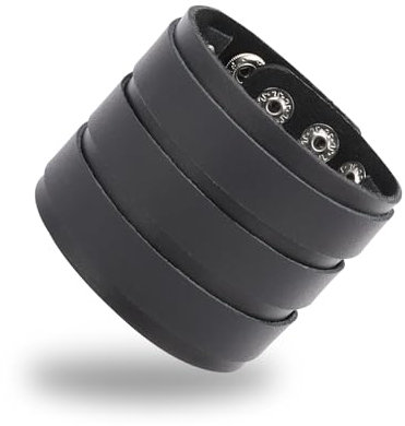 Manfnee Breit Leder Armband für Herren Damen Herren Armbänder Schwarz Punk Nieten Armband goth Manschette