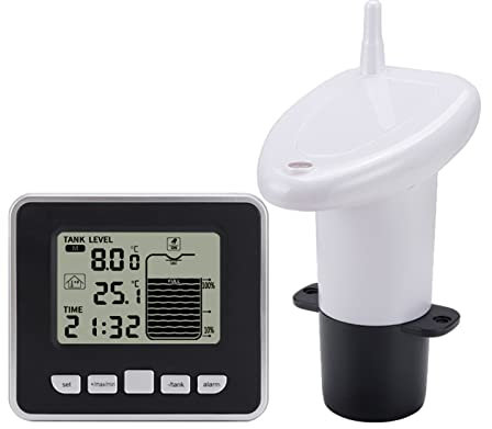 Fuel Level Gauge, Level Indicator Ultrasonic Level Gauge Water Tank Liquid Depth Gauge Led Sensor Display With Temperature Display Measuring Tools for Truck Car Camper Fuel Water Level Sensor(1 set)
