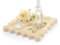 OLegei Plateau de Salle de Bain en travertin Beige Naturel, Plateau de Rangement carré avec Bordure ondulante pour Bijoux Plateau de décor Plateau de Service 20 * 20 * 2cm