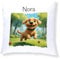 Druckerino Kinder Kuschelkissen mit Namen personalisiert - Geschenkidee - Kinder Kissen mit Namen 40 x 40 cm inkl. Kissenfüllung - personalisierte Geschenke (Welpe)