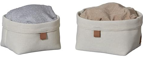 LOVE IT STORE IT Aufbewahrungskorb Set 2-teilig - Stoff-Körbchen für Badezimmer Deko und Babyzimmer - Beige - 2er Set, 2 Größen