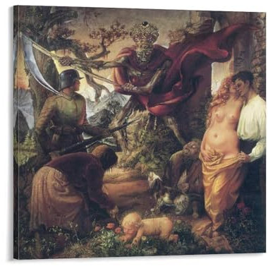 QINGYUAN Otto Dix Poster Der Triumph des Todes, Kunstdruck auf Leinwand, Poster, Wandkunst, moderne Wohnkunstwerke, 60 x 60 cm
