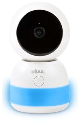 Béaba - Cámara de Video Adicional para bebé, rotación de 360°, aplicación móvil, visión Nocturna, luz Nocturna Multicolor, walkie-Talkie, Canciones de Cuna, Control de Temperatura y Humedad, luz