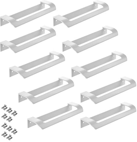 SOTECH 10 Stück Möbelgriff LYS BA 160 mm weiß matt für Schränke, Schubladen & Falttüren