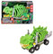 Teamsterz Mighty Machines Transporteur de voiture T-Rex à cage côtelée | Ensemble de piste de voiture dinosaure | Jeu de voitures monstres avec voiture moulée sous pression | Figurines de jeu pour
