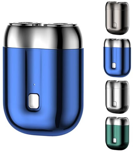 Electric Razor for Men, Mini Portable Electric Shaver, Rechargeable Waterproof Compact Electric Shaver, Double Head Razor, Head Shavers for Men, Pocket Shaver USB Mini Shavers for Home Travel (Blue)