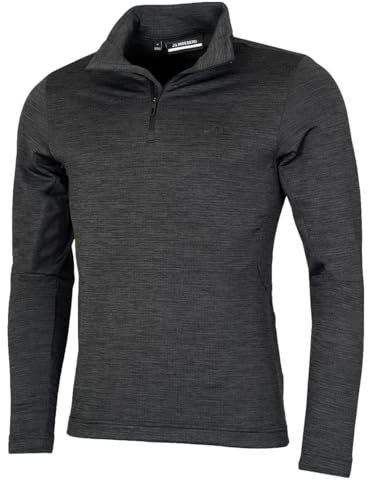 J.Lindeberg Herren Destry Zip Mid Layer Golfpullover - Schwarze Melange - L