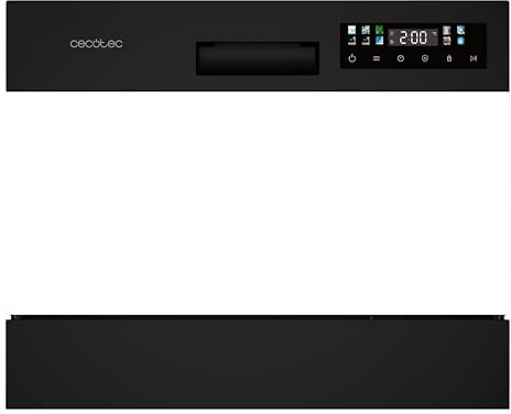 Cecotec Lavavajillas Compacto Libre Instalación 6 cubiertos Bolero Aguazero 2300. 6 Cubiertos, 8 Programas, Clase D, Colour Touch Panel, Machine Care, Delay Start, Función Pre-Wash, Dry+, Germ Shield