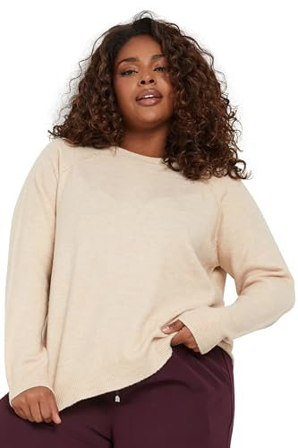 Yours Curve Soft Touch Knitted Jumper - Women's - Plus Size Curve Cream