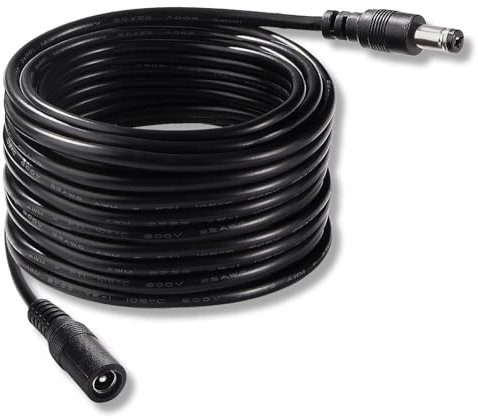 KUOQIY 10m 5.5x2.1 mm 24V 12V DC Power Verlängerungskabel, Männlich Weiblich Verlängerung Kabel Netzkabel Verbinder 22AWG, für Sicherheitskameras, Schwarz