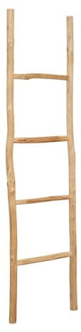 Biscottini Scaletta porta asciugamani bagno 150x3,5x37 - Scala Decorativa in Legno - Scala portasciugamani in Bambu - Scaletta legno appendi asciugamani - Scaletta portasciugamani da parete in Metallo