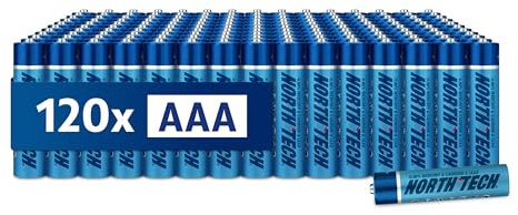 North Tech Extra Heavy Duty Batterien AAA – 120 Stück - 1,5V Zink-Kohle-Batterien – Für Fernbedienungen, Wecker, LED-Taschenlampen & Thermometer | Zink-Kohle-Technologie
