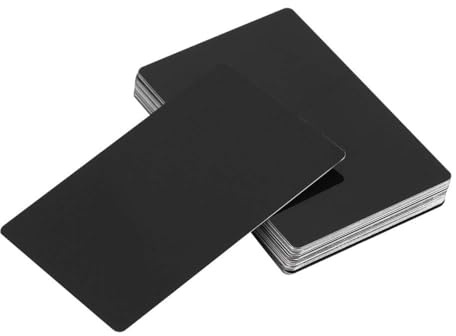 Laroal 50 Stück blanko Visitenkarten aus Aluminium mit Gravur für selbstgemachte, individuelle Geschenkanhänger, personalisierte Ausweiskarten für Einsatz im Büro, Hause und Partys, Größe 86 x 54 mm