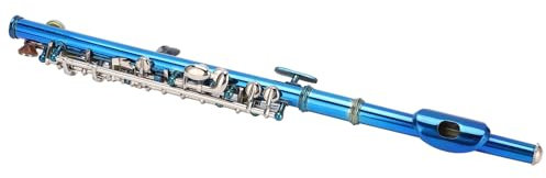 Flûte Piccolo en Cupronickel Bleu Instrument Français 6 Trous pour Débutant Clé Mi pour les Mélomanes