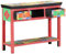 vidaXL Bohemian Konsolentisch mit farbenfrohen Intarsien Massivholz 4 Schubladen Ideal für Eingangsbereich und Wohnzimmer Maße 100X40Cm Multifunktionaler Stauraum Stilvoller rote
