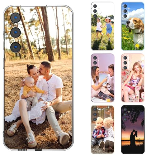 HBRYXJ Personalisierte Handyhülle Mit Foto Text für Samsung Galaxy S24 Ultra 5G, Selbst Gestalten Hülle mit Eigenem Bild Text, TPU Personalisiert Case Individuelle Schutzhülle Foto Handyhülle
