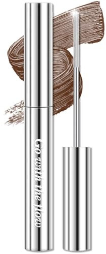 2025 Neuest Mascara,Schwarzer Waschbarer Mascara-Stab aus Metall, Wasserfeste und Dichte Wimperntusche, Bürstenloser MascaraStab aus Metall Langlebige ExtensionsMascara (Braun)