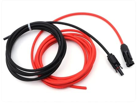 AIRUIXI Solarkabel 1 Paar Solar Panel Photovoltaik Kabel Verlängerung Kabel Einzel-Kopf Nennspannung 1000V 1500V DC Stecker(4mm2 3m)