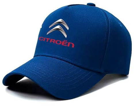 MWJTWO Baseballcap Mit Auto-Logo für Citroen C-Elysee 2016-2023,Unisex Einstellbare Autofans Logo Basecap Sportliche Autofan-Kappe Stickerei Baseballkappe Sonnenhut Sonnenmütze,Blue-1