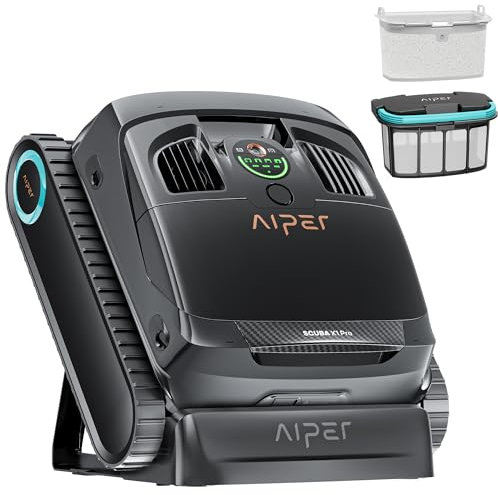 AIPER Poolroboter Akku, 360° Mapping,25200 LPH Poolsauger Boden und Wand, Wasserlinie, 3 μm Ultra-Fein Filter 26 Sensor, Intelligenter Pfadplan, Ideal für Eingelassene Pools 200㎡