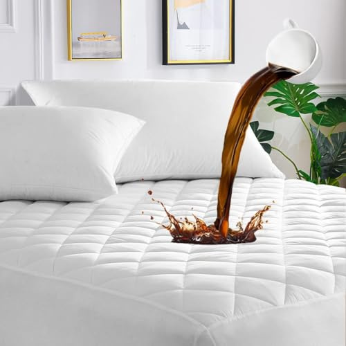 HIGH LIVING Waterproof Quilted Mattress Protector King Bed, Hypoallergenic Extra Deep Anti Allergy and Breathable King Size Mattress Protector 30 cm (152cm x 200cm)