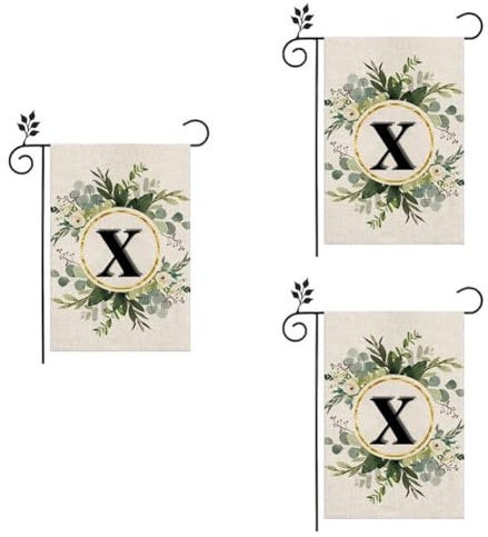Bosiyrggrl X Linen Garden Flag Double Layer Double Sided Letters Holiday Outdoor Flag Yard Decoration Flag