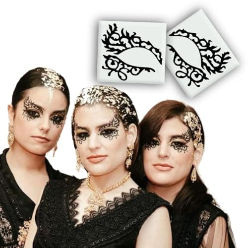 Yatatu - Tatuaggi Temporanei per Occhi (3 Set / 6 Pezzi) | Trucco Creativo Istantaneo per un Look Spettacolare e Audace | Per Feste, Festival, Carnevale