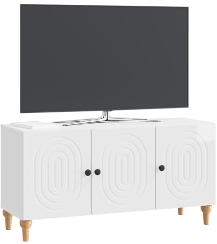 vidaXL TV-Schränk 99 x 34,5 x 50 cm Hochglanz Weiß Holzwerkstoff