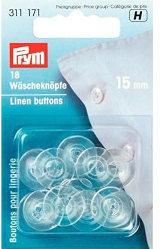 Prym Wäscheknöpfe, Transparent, 15 mm, 311171