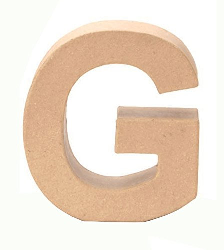 GLOREX 6 2029 107 - Papp - Buchstabe G, Buchstabe aus brauner Pappe, ca. 17,5 X 5,5 cm groß, zum bemalen und bekleben, für Serviettentechnik und Décopatch, ideal als Dekoration