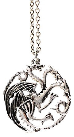 Targaryen-Siegel-Halskette mit 3-köpfigem Drachen, Game of Thrones
