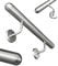 Edelstahl Handlauf V2A 42,4mm 240K geschliffen Wandhandlauf mit runder Endkappe Halbkugel 600 mm