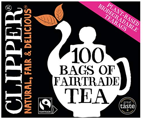Clipper Classic Everyday One Cup Teabags | Black Tea Bags | Natural, Unbleached, Plant-Based Biodegradable & Non GM Teabags | Eco Conscious, All Natural & Fair Trade Tea (100 Teabags) Pack of 6