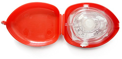 konmed CPR Maske rot Farbe Wiederbelebung Gesicht Maske OTC für Erste Hilfe Training, Stück 10