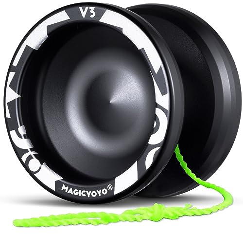 MAGICYOYO V3 Yoyo for Kids 8-12 or Above, Responsive Yoyo Professional with Dual Function, Professional Trick Yo yo for Adults with 12 Yo-yo Strings, KK Bearing, Bearing Puller, Axle,Case Bag -Black