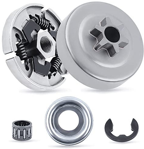 Haishine 3/8 6 Zähne Kupplung Kettenrad für STIHL Motorsäge MS170 MS180 017 018 MS210 MS230 MS250 021 023 025 Ersatz OEM 1123 640 2005 Nadellager+Kupplungsscheibe+ E-Clip+Kupplung