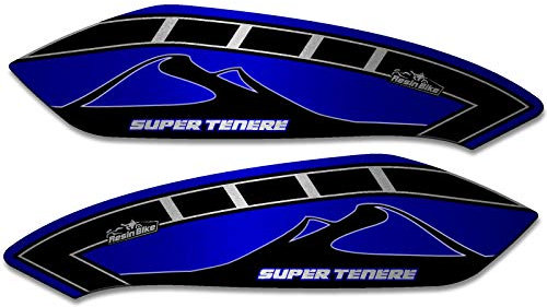 Resin Bike Adesivi Moto Compatibile con Yamaha Super Tenere Blu Race. Protezione Paramani da Urti e Graffi. Coppia Adesivi Resinati con Effetto 3D - Made in Italy