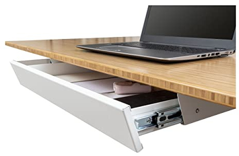 S Stand Up Desk Store Schreibtischschublade - Zusätzlicher Speicher für Laptops, Notebooks und mehr (Weiß, 55cm)