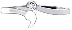 VIKI LYNN Semikolon offen Ring inspirierende Awareness Verstellbarer Ring mit 925 Sterling Silber Und Zirkonia Geschenke für Frauen