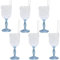 Christmas Concepts® 10cm Glitter Wine Glass Decorations - Luxury Christmas Tree Decorations (Ice Blue, Pack of 6)