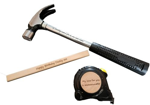 Personalised Laser Engraved DIY Hammer Tool Set/Retirement/Birthday/Anniversary/Graduation/Fathers Day/Daddy, Grandad, Uncle, Brother, Son, Friend Gift, Surprise, Custom Present