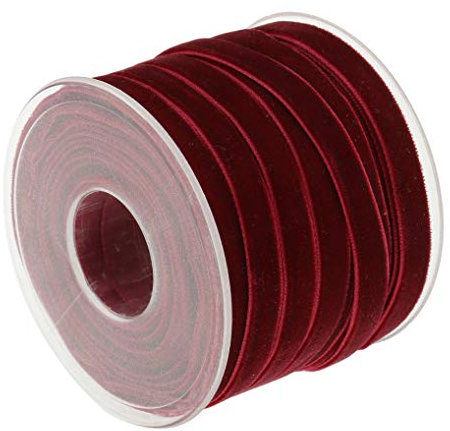 Yourandoll Samt Dekoband SamtBand 10mm x 18.2m Schleifenband Schmuckband Geschenkband DIY Crafts Dekoration (Wine Rot)