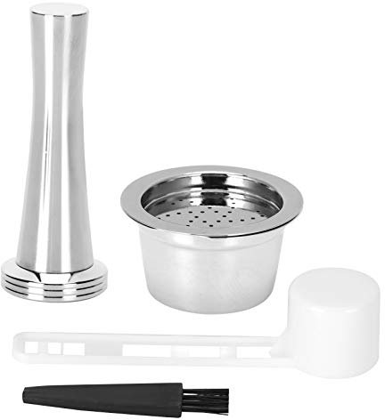 304 Edelstahl-Kaffeeschale Wiederverwendete Kapseln Nachfüllbarer Kapsel-Kaffeefilter-Set Kaffee-Manipulationsbürstenlöffel für K-Fee-Kaffeemaschine