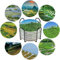 Dessous de Verre Absorbants Lot de 8 sous Verre en Ceramique avec Paysage de Neige, Terrasses, Fleur de Prune, La Cascade, Feuille de Lotus, La Fleur de Lotus pour Maison, Bureau, Bar et Restaurant