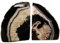 AMOYSTONE Kristallstein-Buchstützen, dekorativer Achat-Buchstützen-Halter, Geode-Buchstütze, strapazierfähig, natürliche schwarze Farbe (1 Paar, 1,8–2,7 kg)