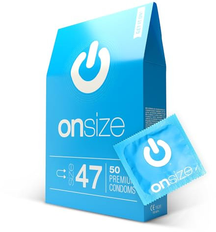 ON) ONsize Kondome I 47 mm Breite I 50 Stück I dünne 0,07 mm Wandstärke I Premium Kondome hauchzart I Kondome vegan I Kondome für Männer I Condoms for men