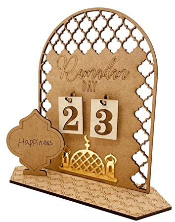 Ramadan-Zählkalender 2022 | Eid Mubarak Ornament, Kalender aus Holz, Geschenke für Eid Ramadan, Dekoration zu Hause, Handwerk