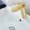 SJQKA Robinet Salle Bain, Robinet Cascade Salle De Bain,Robinet De Lavabo Cascade,Cascade Mitigeur Salle Bain Avec Valve En Céramique Monocommande Chaude Et Froide Réglable (or brossé)